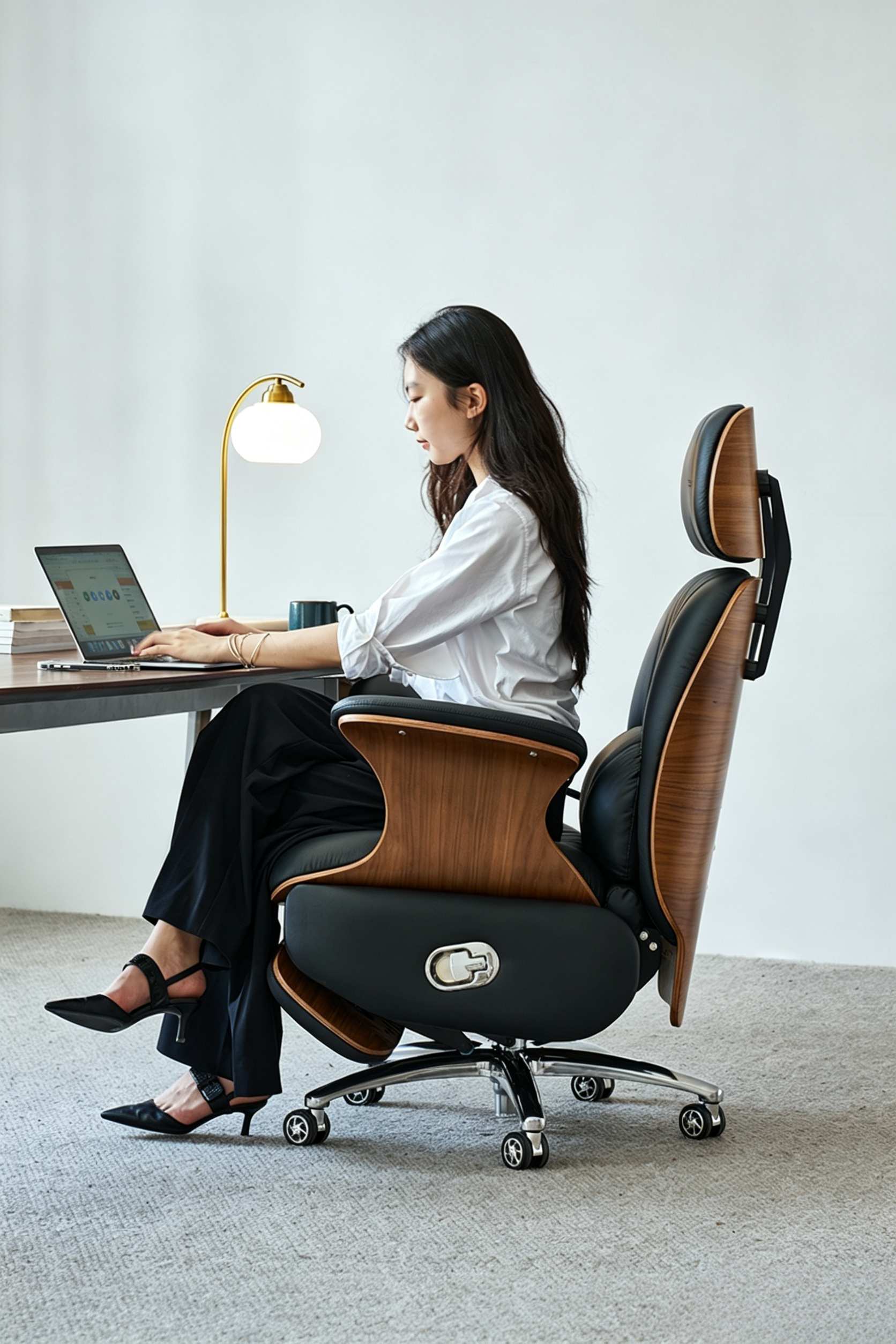 Electric Reclining Modern Executive Office Chair with USB Port Massage &amp; Heating Ergonomic High Back Leather for Home Office