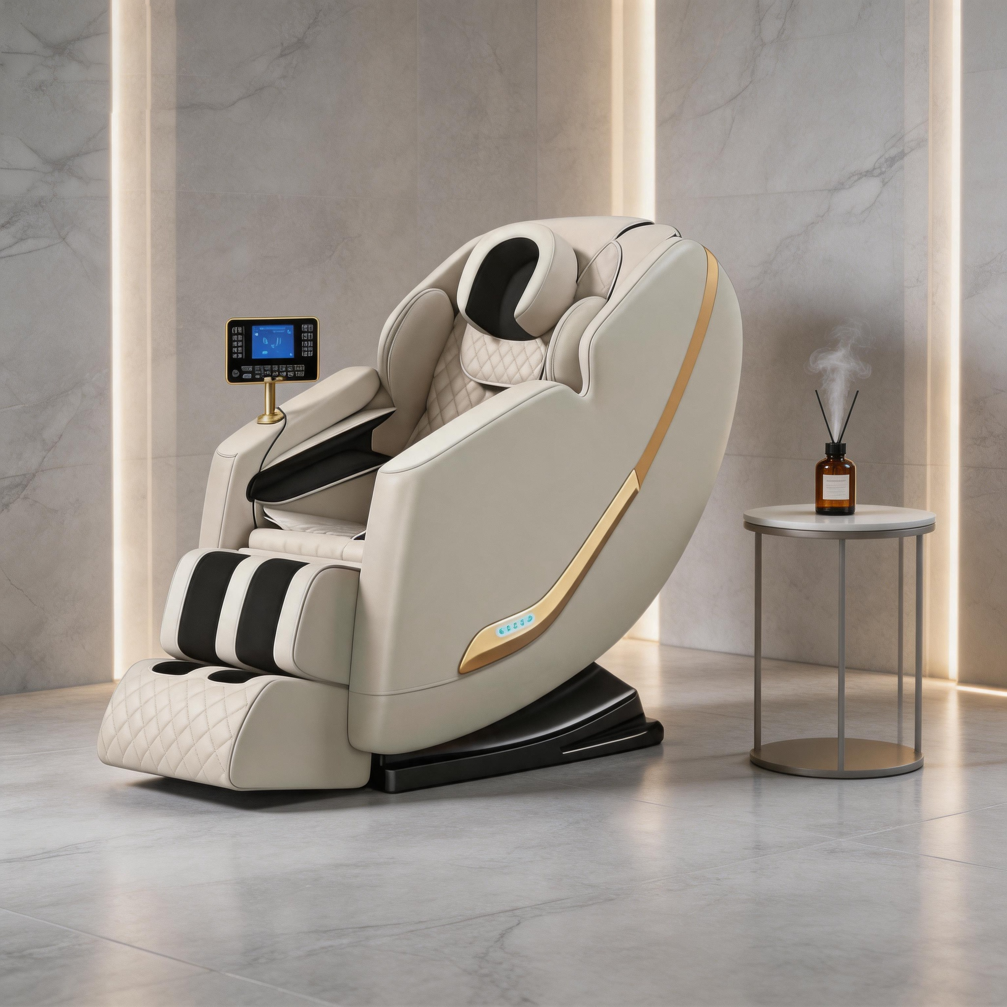 High Quality Luxury PU Leather Electric Airbag Zero Gravity Full Body Leg Smart Body Detection AI Voice Heating Massage Chair