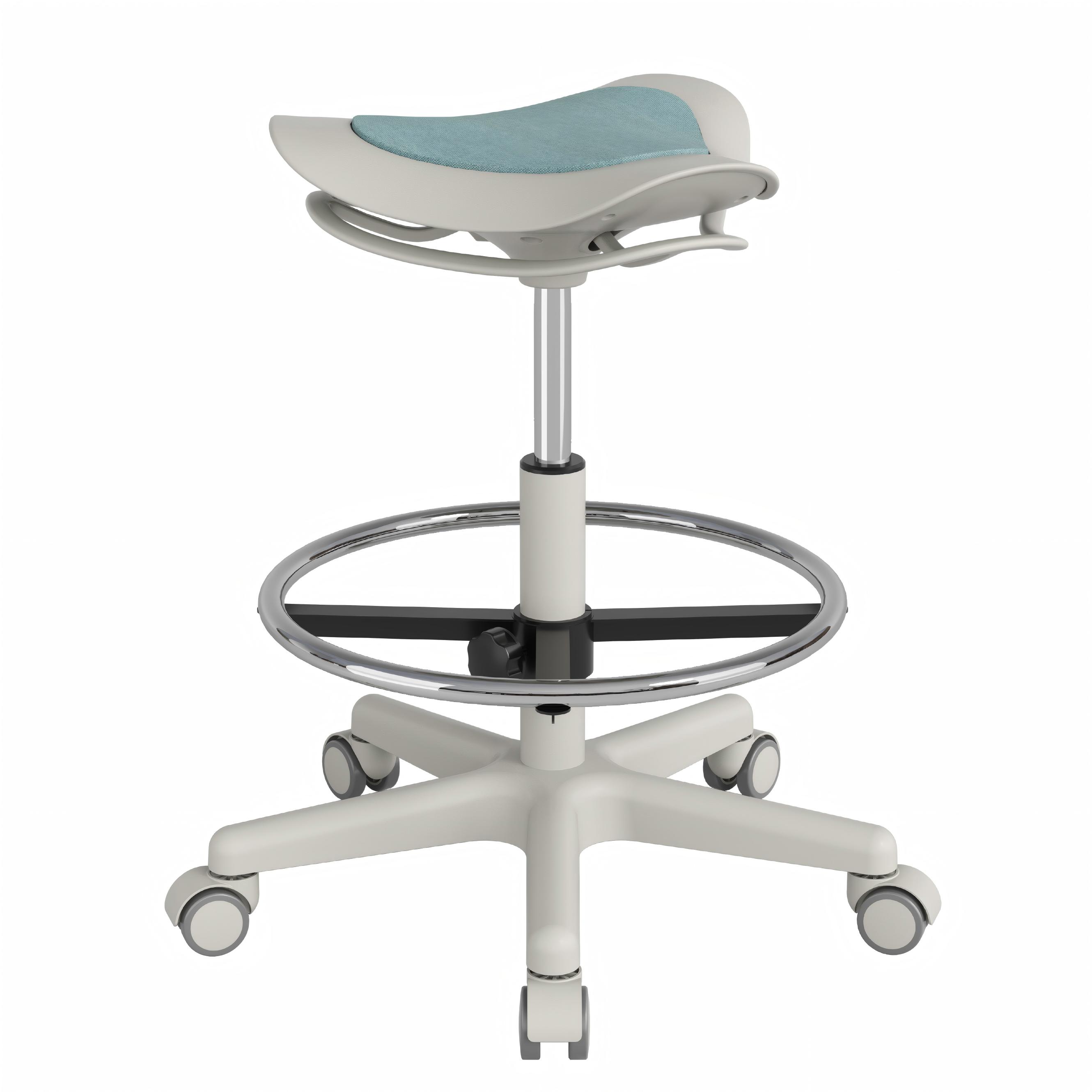 Adjustable Office Saddle Stool With Footrest Swivel Rolling Hydraulic Chair for Dental Clinic Beauty Spa Salon