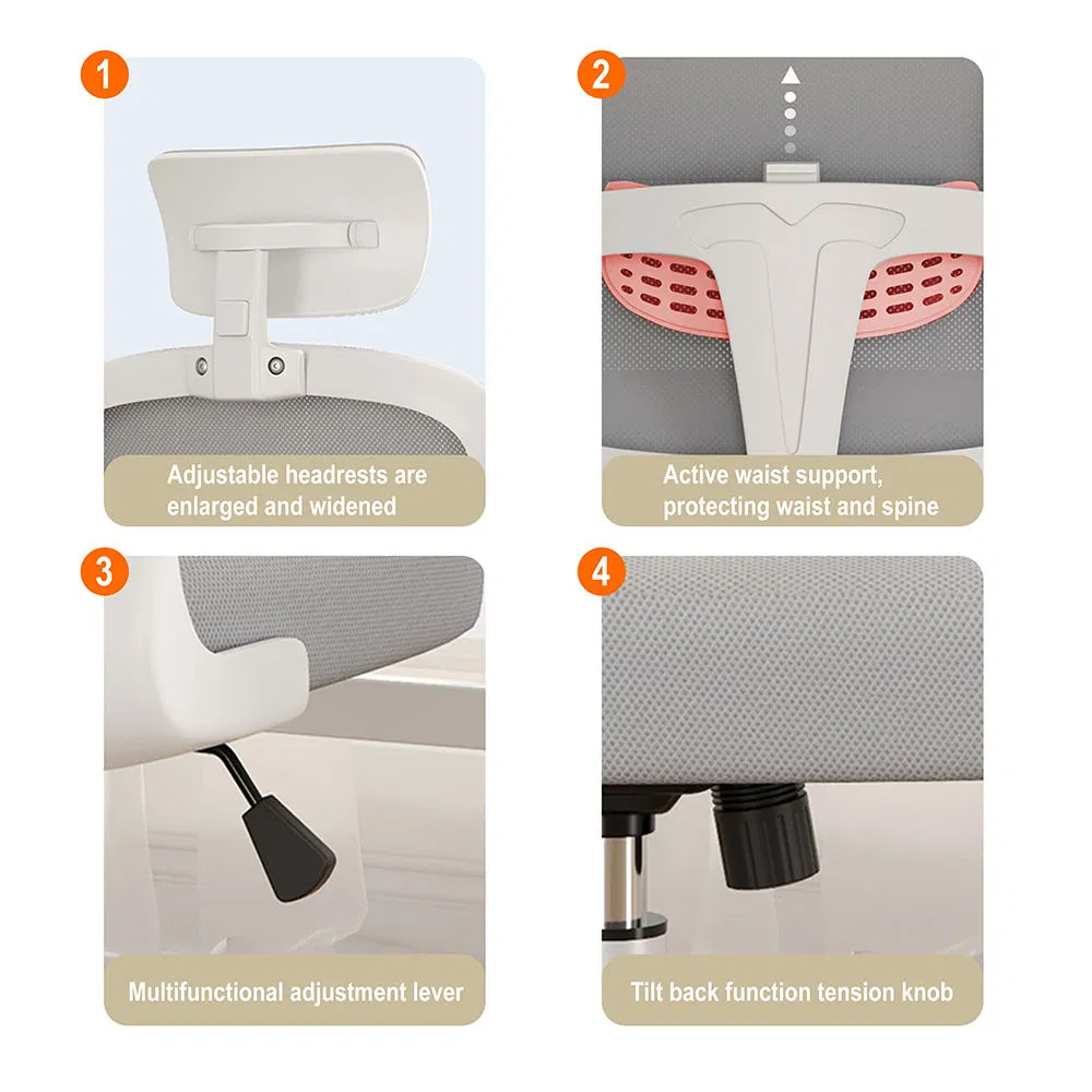 Ready Stock Comfortable Chairs Rotating Fabric Swivel Gas Lifting Computer Desk Ergonomic Mesh Executive Office Chair