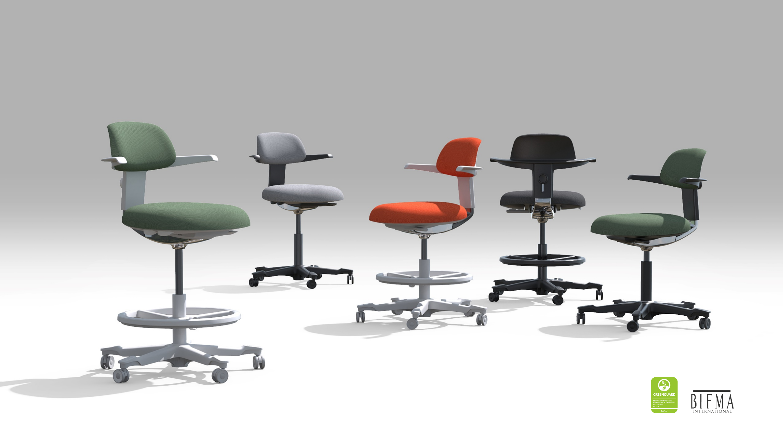 Chair Rolling Ergonomic Swivel Office Stool With Foot Rest Height Adjustable Ergonomic Chair