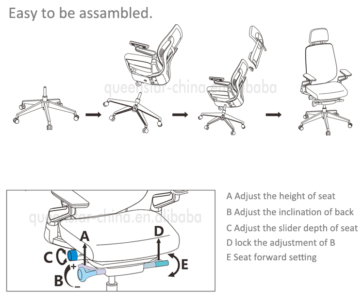Swivel Ergonomic Office Chair Detail 1