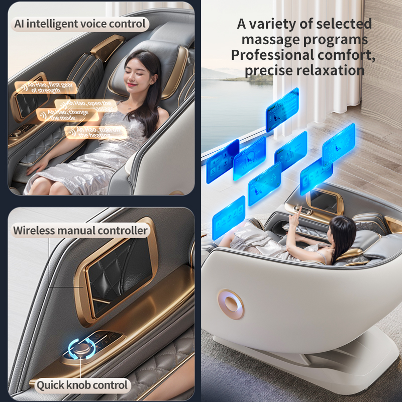 VCT-901C New 6D Jade Ultra Dual Movement High-End Luxury Full Body Heating Shawl Massage Chair