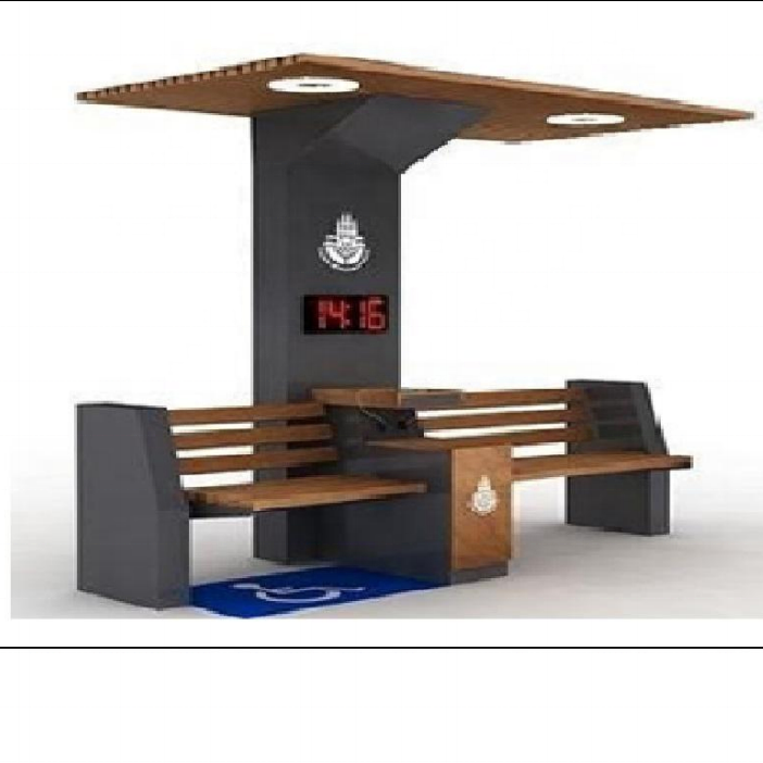 DDK New Energy Smart Steel Chair with Backrest and Table Solar Smart Chair Light USB Wireless Charge Body Induction WiFi