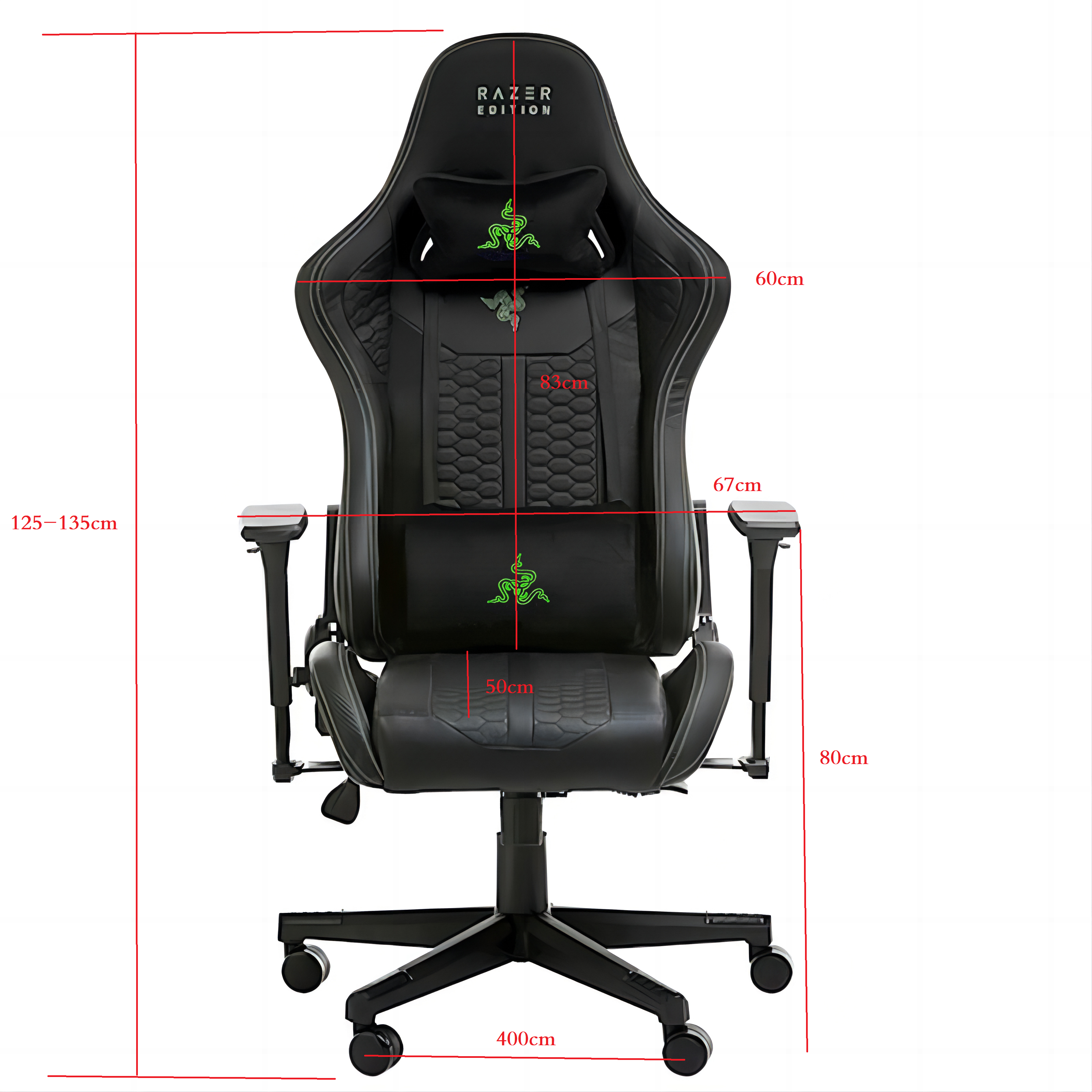 DIABLO Ergonomic Racing Gaming Chair with Swivel Foldable Massage Features PVC PU Leather Home Office Metal Iron Lumbar Support
