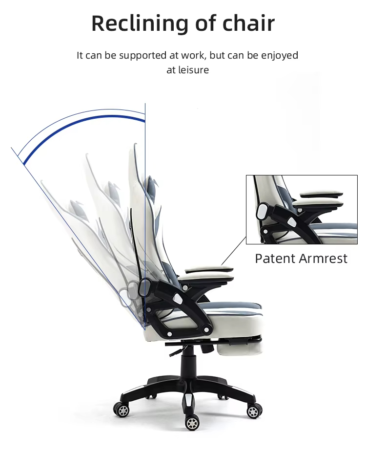 High Quality Luxury Adjustable Headrest Silla Gamer White Rgb Gaming Chair