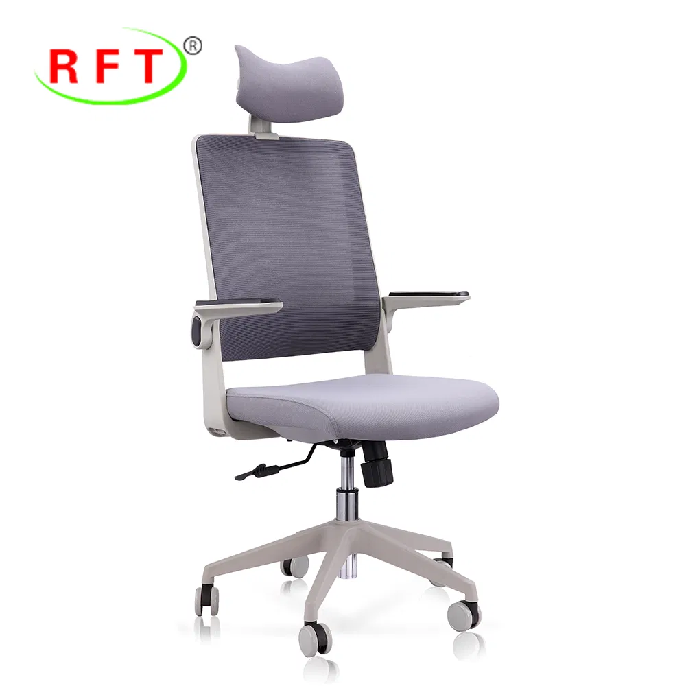 White Nylon Ergonomic Mesh Office Furniture Computer Desk Chair with Reversible Arms