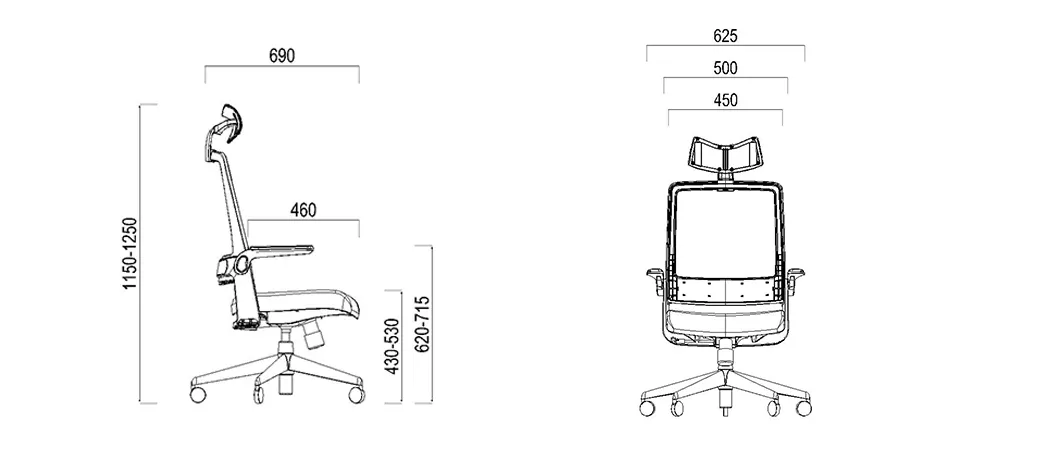 Chair size specifications