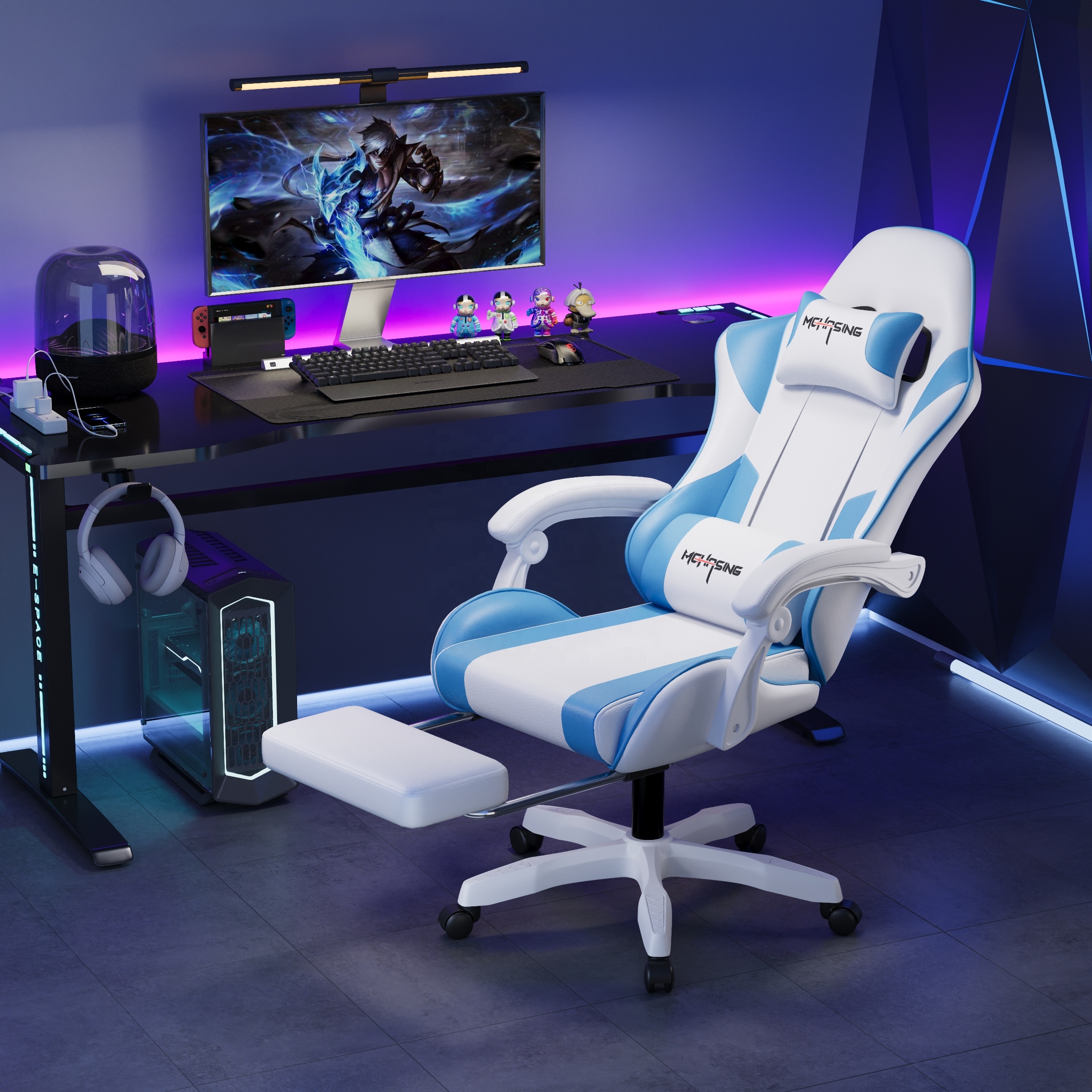 High Quality Comfortable Ergonomic Reclining Leather Pc Gaming Chair Modern Revolving Budget-friendly Office Computer Chair