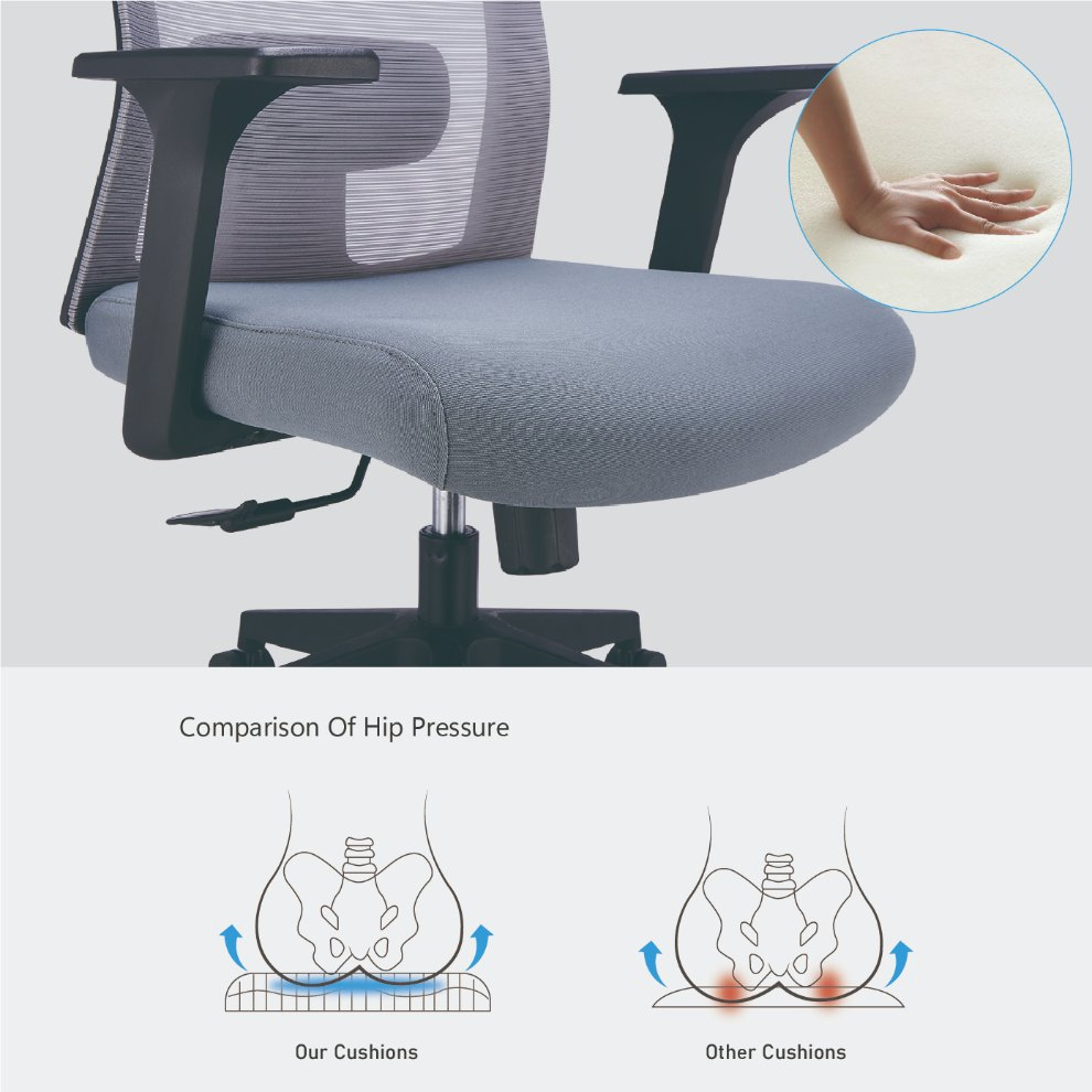 Modern Design Swivel Home Office Desk Chair with Adjustable Height Armrest Luxury Boss Office Mesh Chair with Headrest