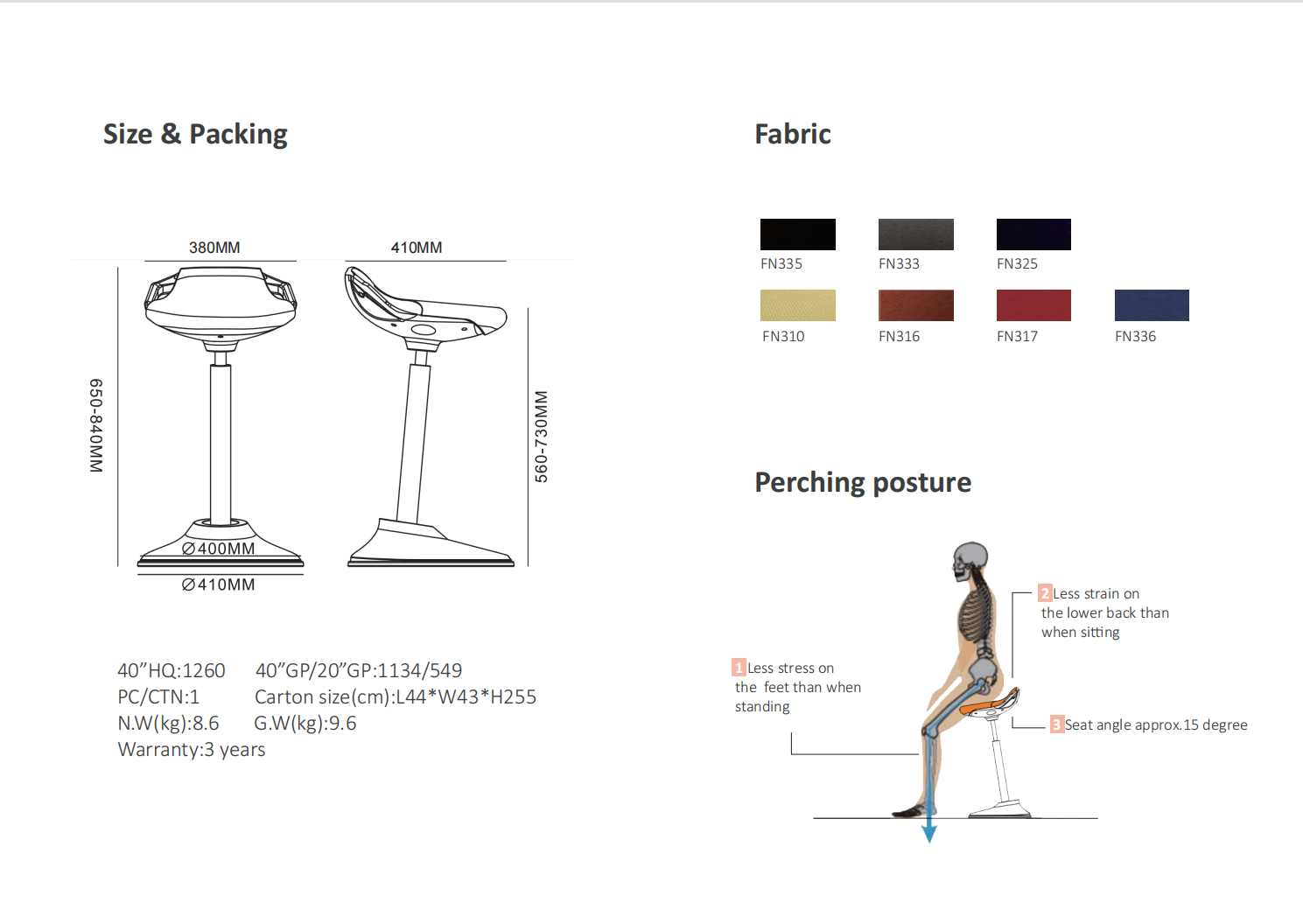 Office Adjustable Ergonomic Balance Stool Seating Sit Stand Stool Active Chair Wobble Stool
