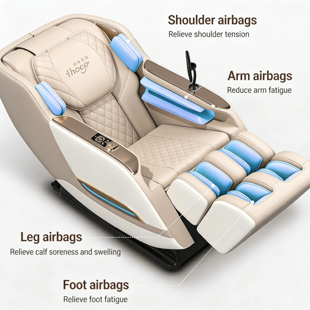 IH-7235 Smart Massage Chair with 14 Flexible Heads, AI Chip &amp; Zero Gravity Mode for Home Relaxation
