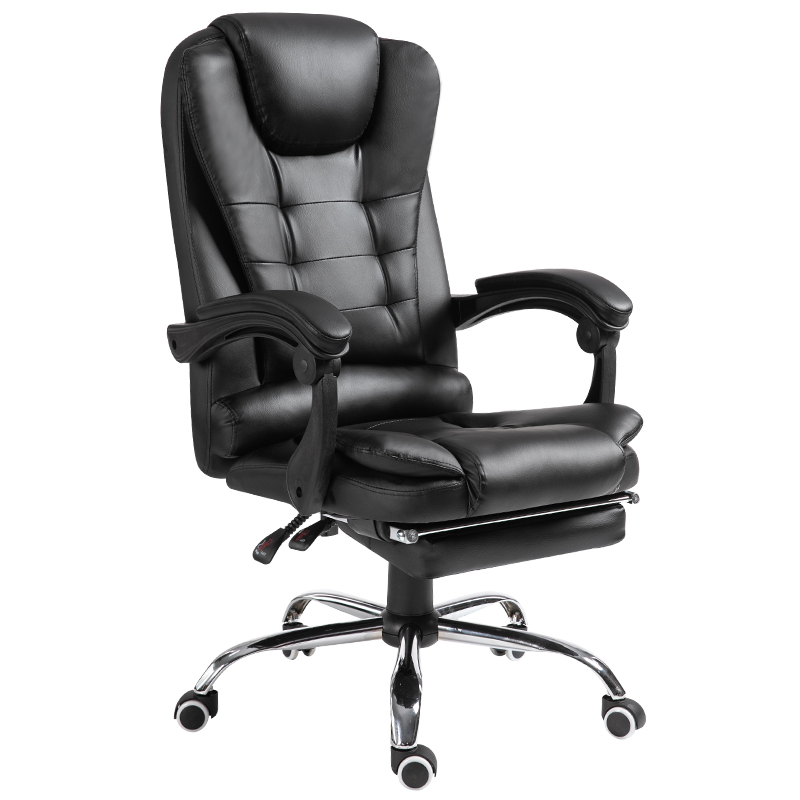 High Back Swivel Office Chair Leather Luxury Chair with Footrest