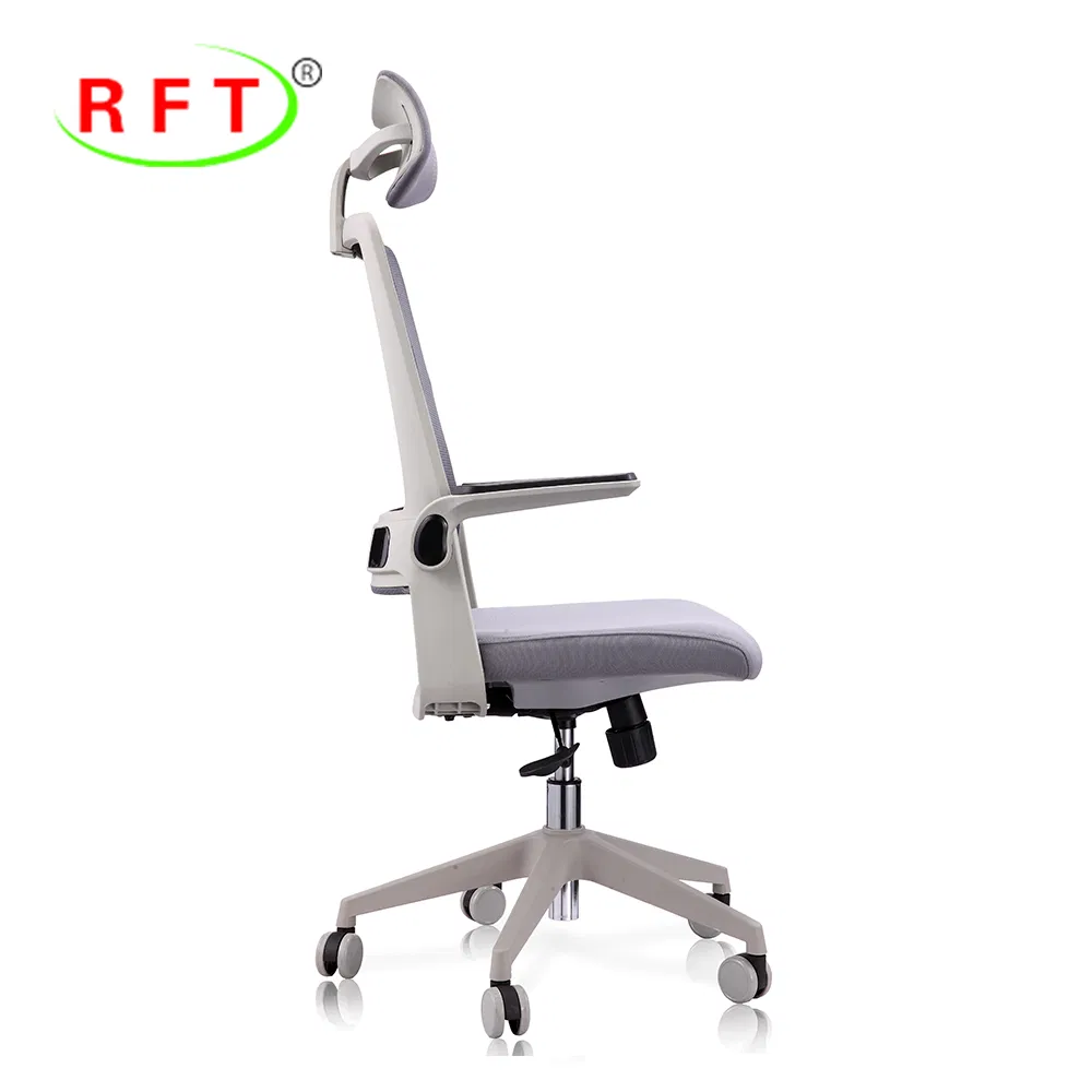 White Nylon Ergonomic Mesh Office Furniture Computer Desk Chair with Reversible Arms