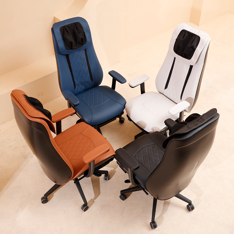 2025 New Design Wireless Full Body Leisure Shiatsu Vibration and Heating Swivel Chair With Footrest Office Massage Chair