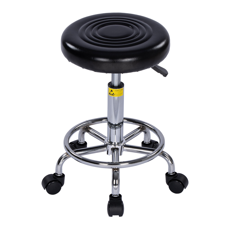 P05 Black Esd Laboratory Bar Stool Adjustable Height Swivel No Wheels For School Students Cleanroom Hospital Industrial Workshop