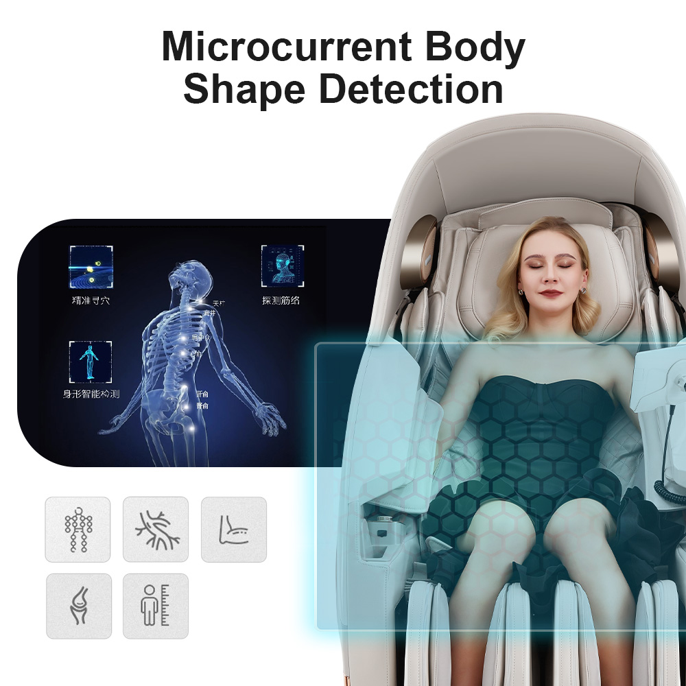 Smart 5d AI Voice Control Relaxed Waist Legs-Hip Stretch Massage Chair Moon Walker