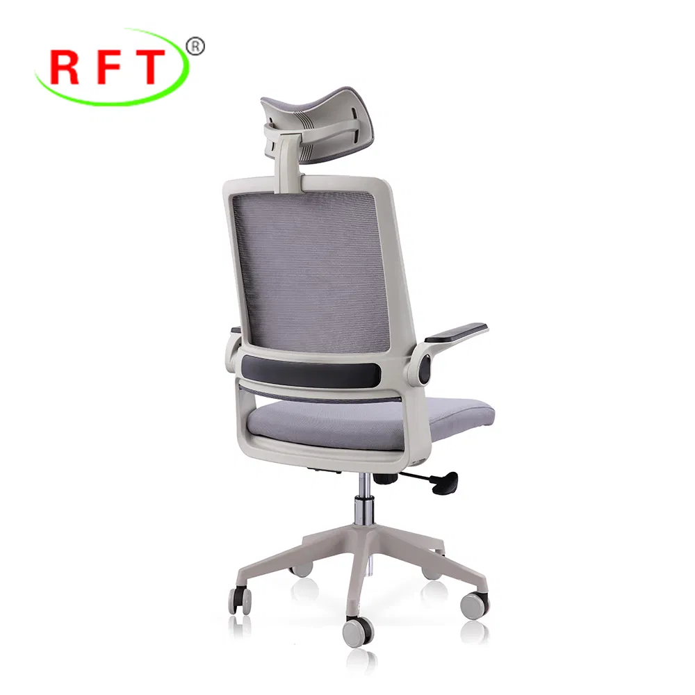 White Nylon Ergonomic Mesh Office Furniture Computer Desk Chair with Reversible Arms