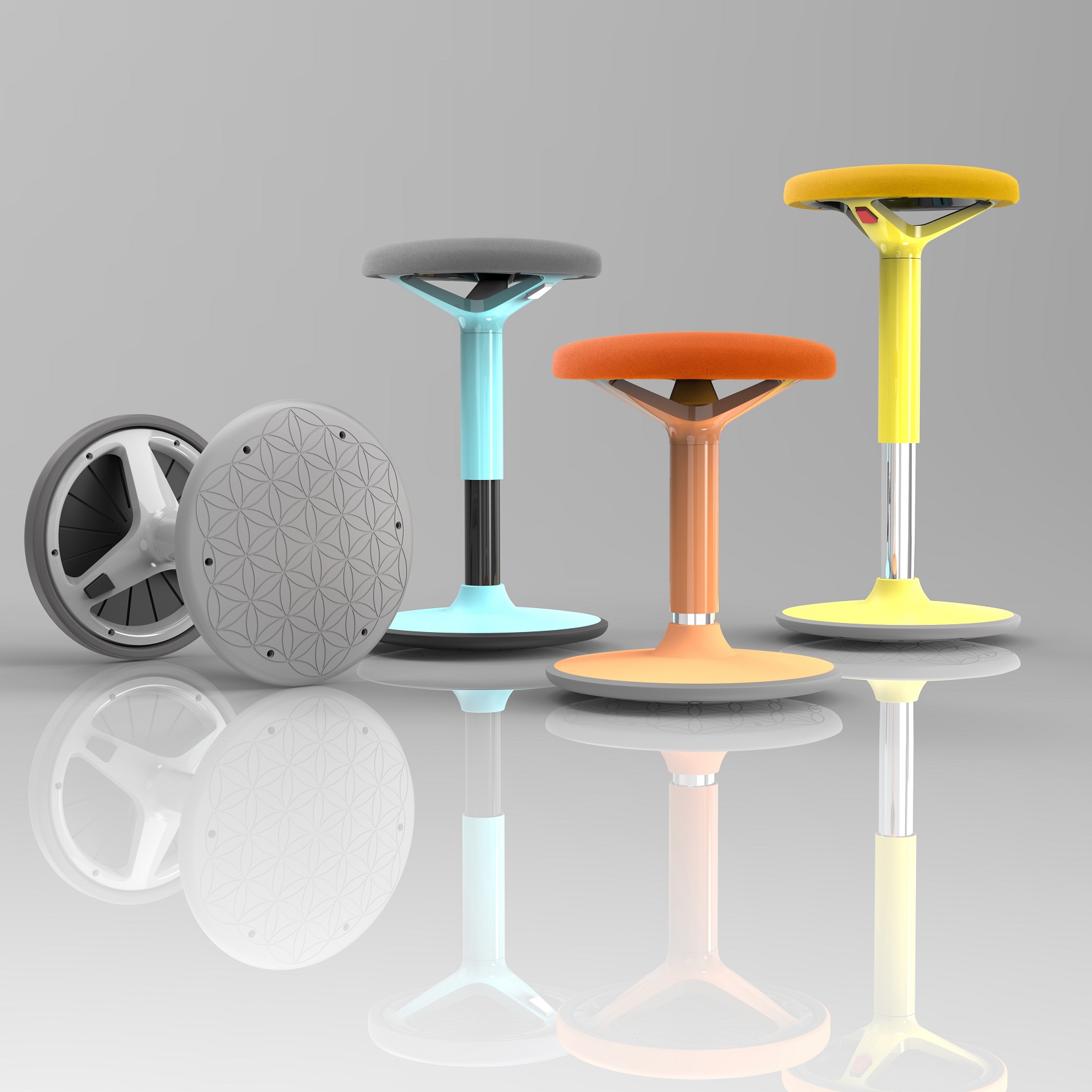 High Quality Height Adjustable Ergonomic Active Sitting Stand Wobble Stool Chair for Bar