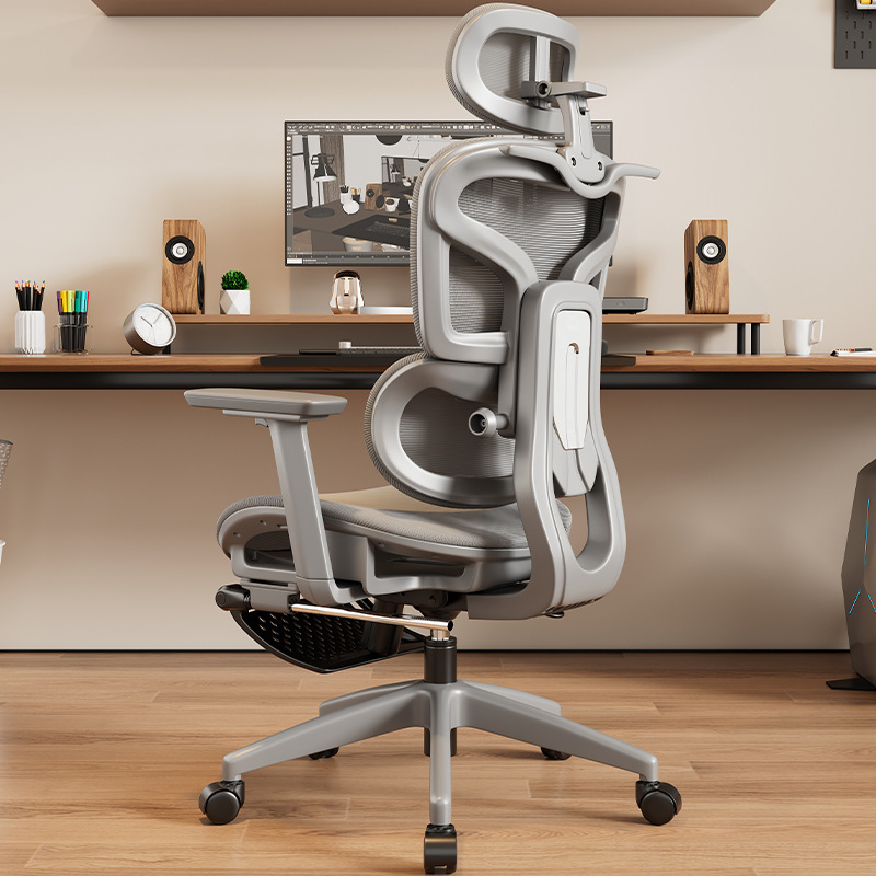 Leer Hot Sale Modern Style Adjustable Ergonomic Mesh Office Chair with Footrest Swivel Feature Fabric