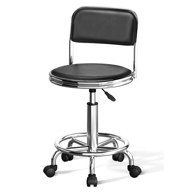 Height Adjustable Spa Drafting Salon Tattoo Work Massage Stools Task Chair Round Rolling Stool with Footrest