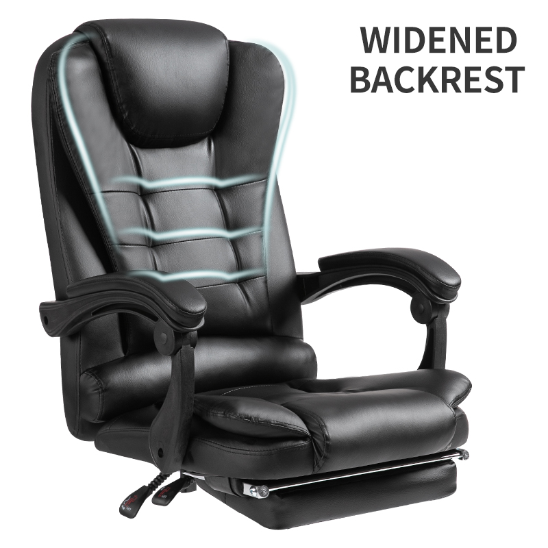 High Back Swivel Office Chair Leather Luxury Chair with Footrest