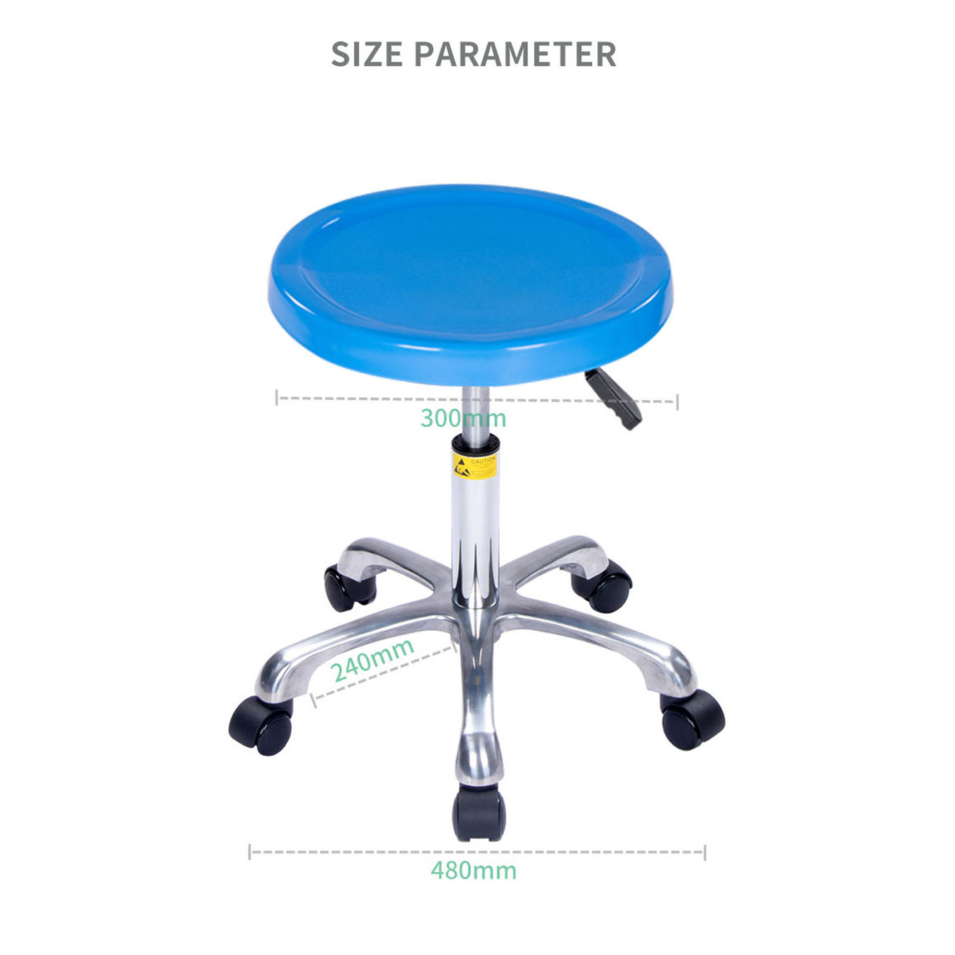 S01 Modern Plastic ESD Adjustable Height-Swivel Laboratory Stool With Foot Ring And Wheels For Hospital School Lab Workshop