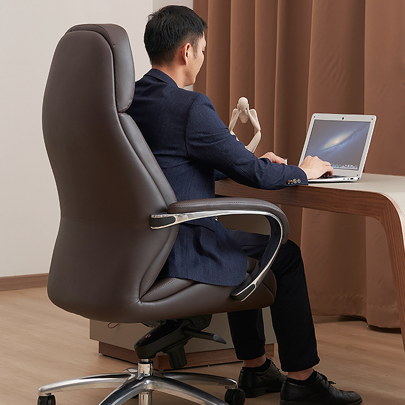 Luxury Ergonomic Boss Chair Armrest Executive Black Leather Swivel Office Chairs Genuine Leather Chair for Sale