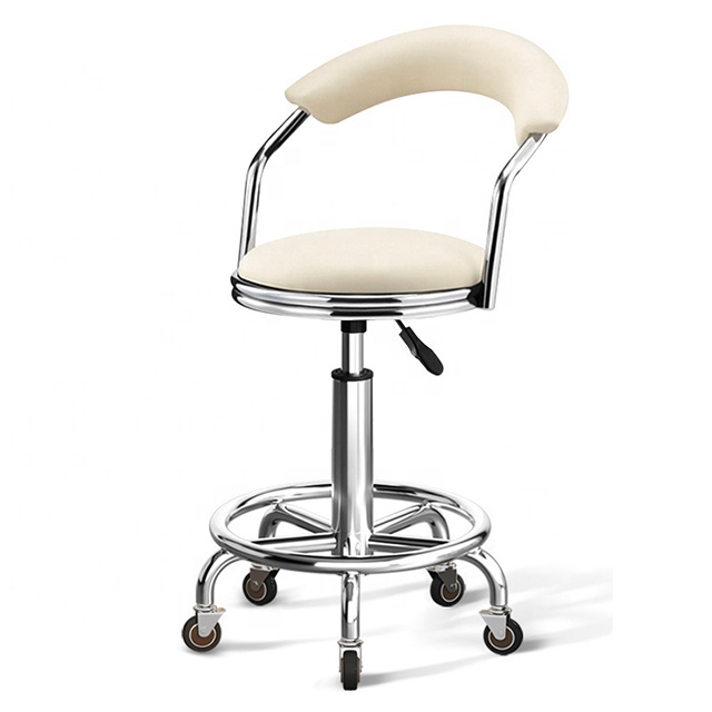 Height Adjustable Spa Drafting Salon Tattoo Work Massage Stools Task Chair Round Rolling Stool with Footrest
