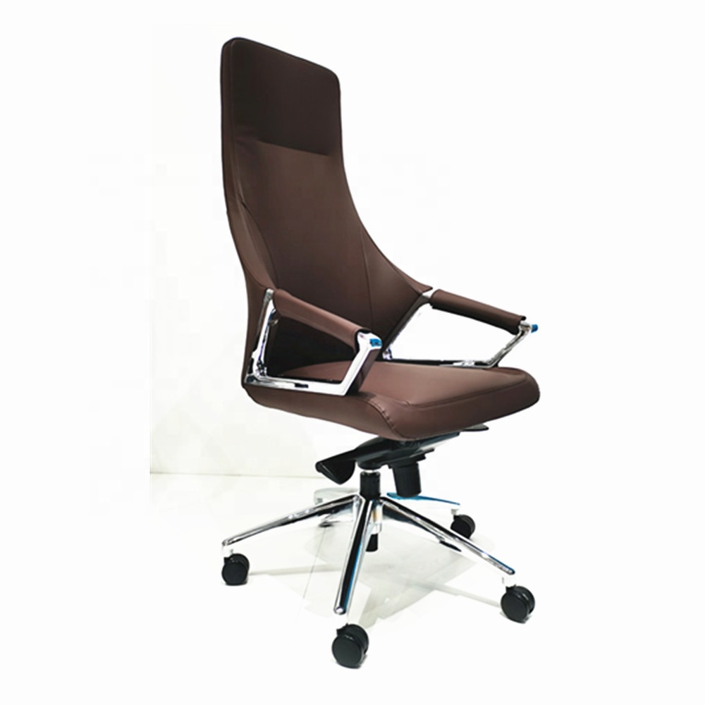 Office Project Luxury High Back Ergonomic Executive Office Chair Brown Leather Office Chair