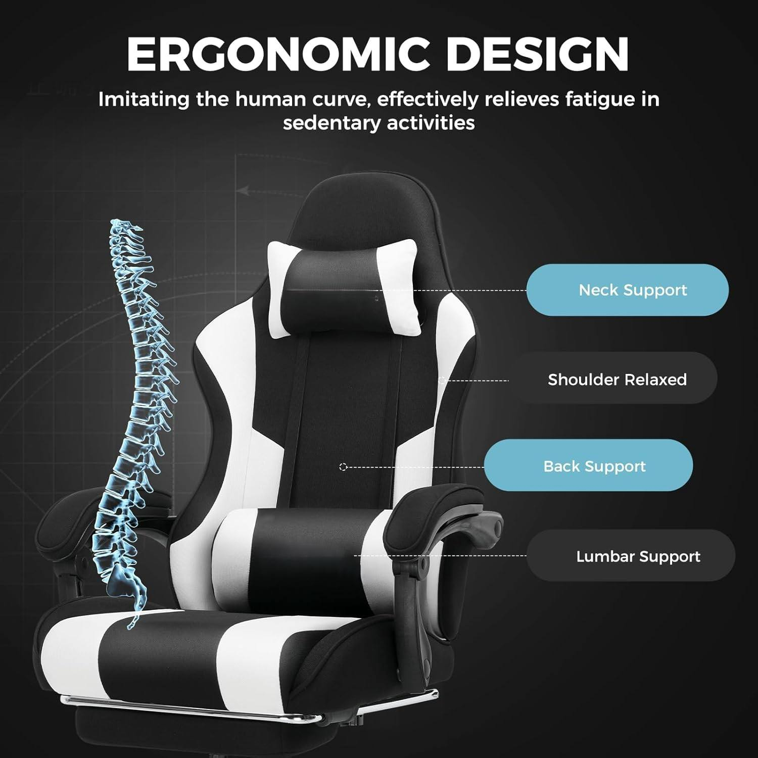 Custom Color Racing Gaming Chair with Footrest for Home Office Esports Chair with Lumbar Massage Function