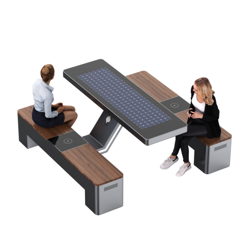 Factory Produces Solar Powered Smart Seats Multifunctional Garden Chair WiFi Bluetooth Speakers Wireless Charging for Outdoor