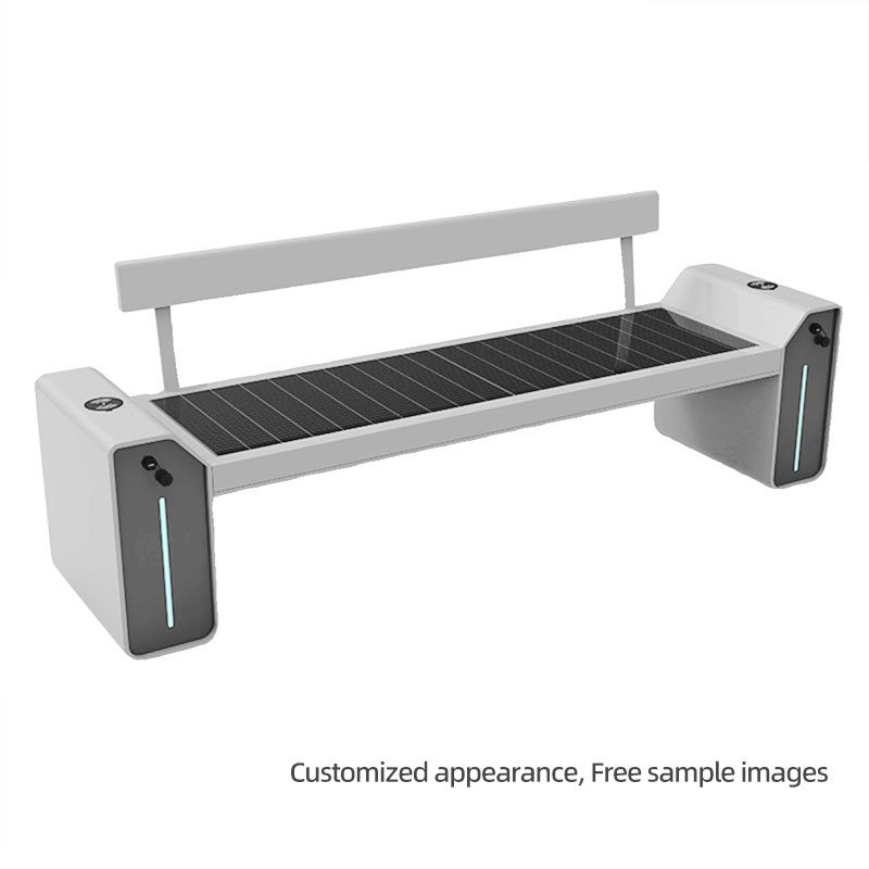 Solar Powered Charging Wireless Smart Bench, High-quality Garden Chair with Wi Fi Bluetooth Player.