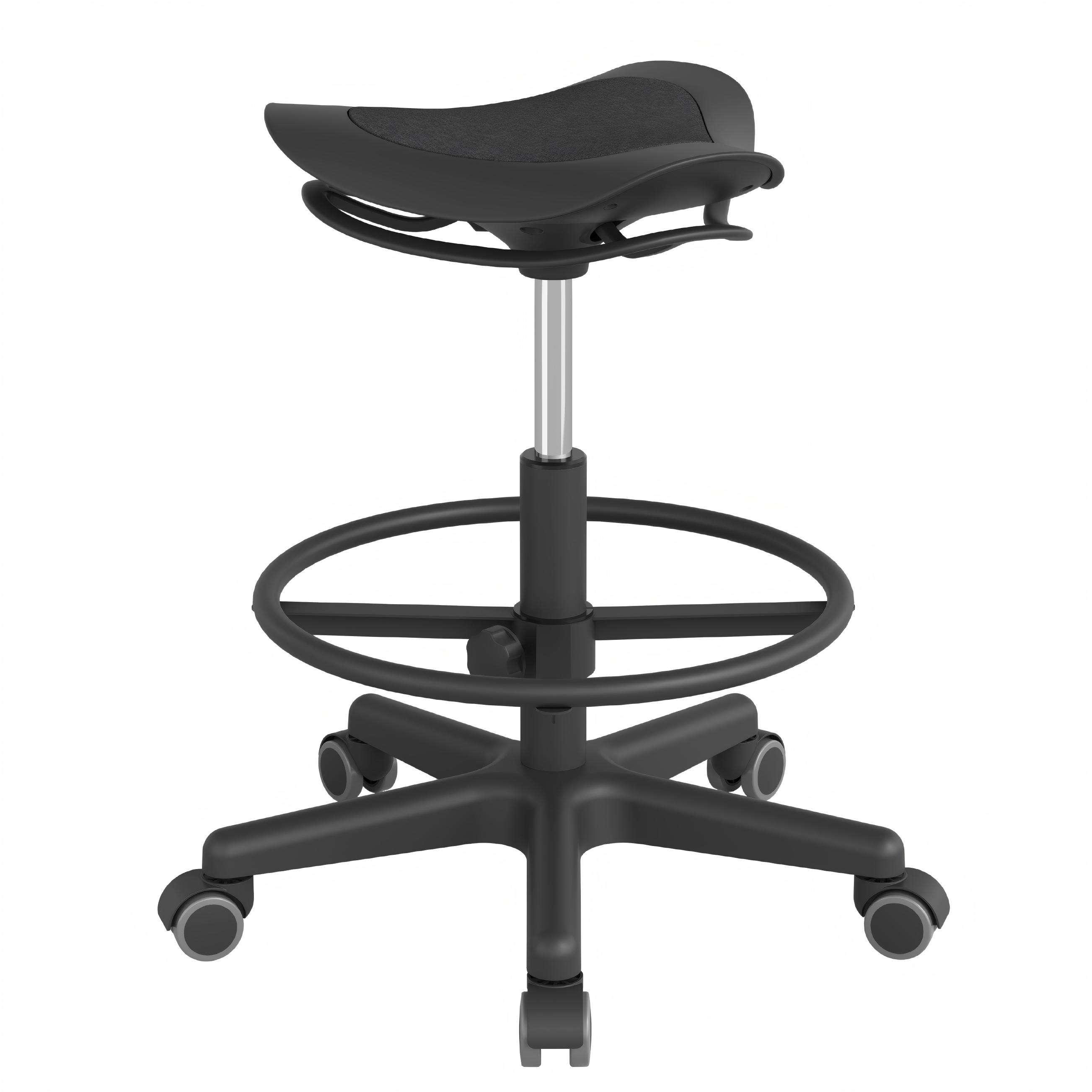 Adjustable Office Saddle Stool With Footrest Swivel Rolling Hydraulic Chair for Dental Clinic Beauty Spa Salon