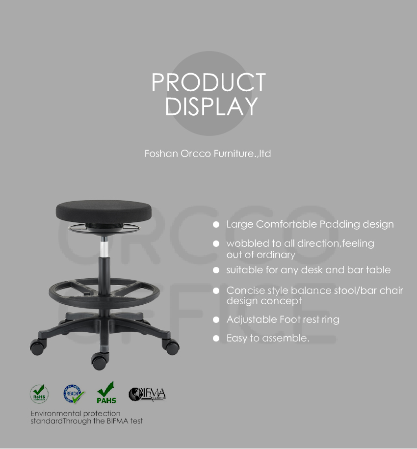 Design Studio Office Active Workplace Ergonomic Tilting Height-adjustable Drawing Footrest Ring Standing Drafting Stool Chair