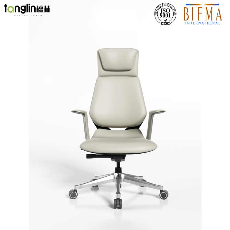 Premium Leather Boss Manager Executive Office Chair Swivel Ergonomic Design with Aluminium and Plastic Material