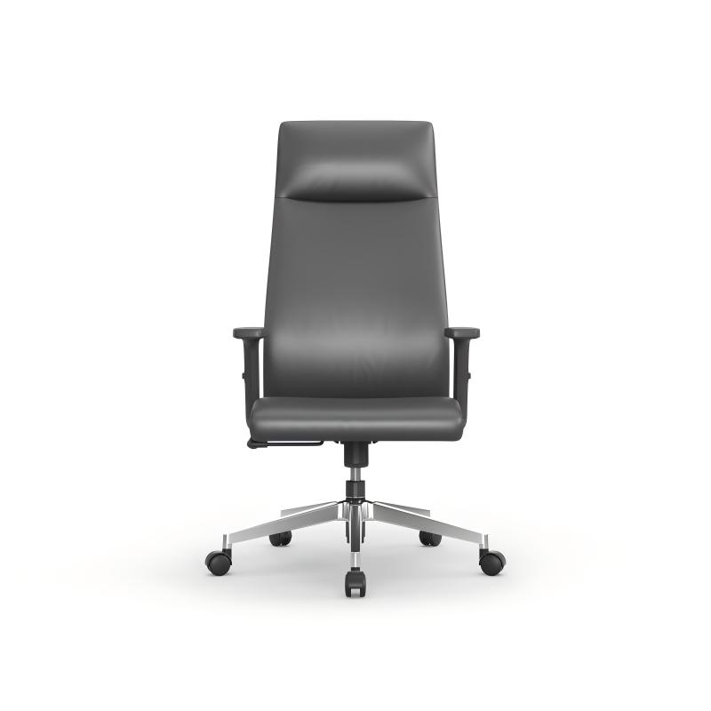 Modern Design High-Backed Rotating Leather Office Chair Ergonomic Metal Feet Leather Executive Office Chair