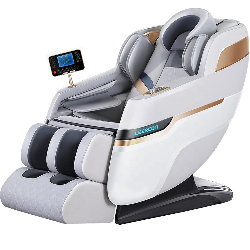 LEERCON Full Body Massage Chair Zero Gravity Rapid Heat Quilted Diamond Leather Deep Tissue Kneading 360 Air Compression Elderly