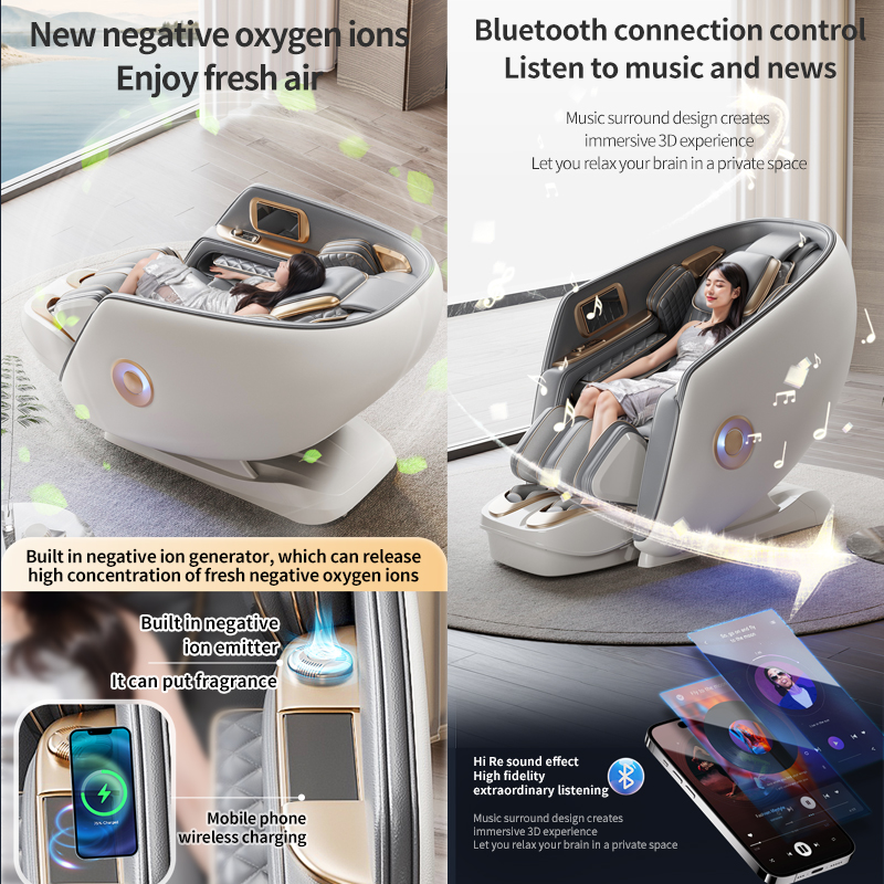 VCT-901C New 6D Jade Ultra Dual Movement High-End Luxury Full Body Heating Shawl Massage Chair