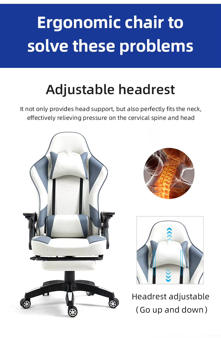 High Quality Luxury Adjustable Headrest Silla Gamer White Rgb Gaming Chair