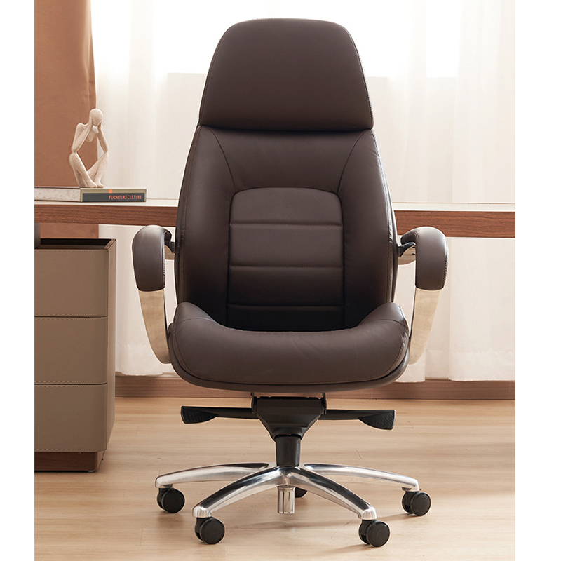 Luxury Ergonomic Boss Chair Armrest Executive Black Leather Swivel Office Chairs Genuine Leather Chair for Sale