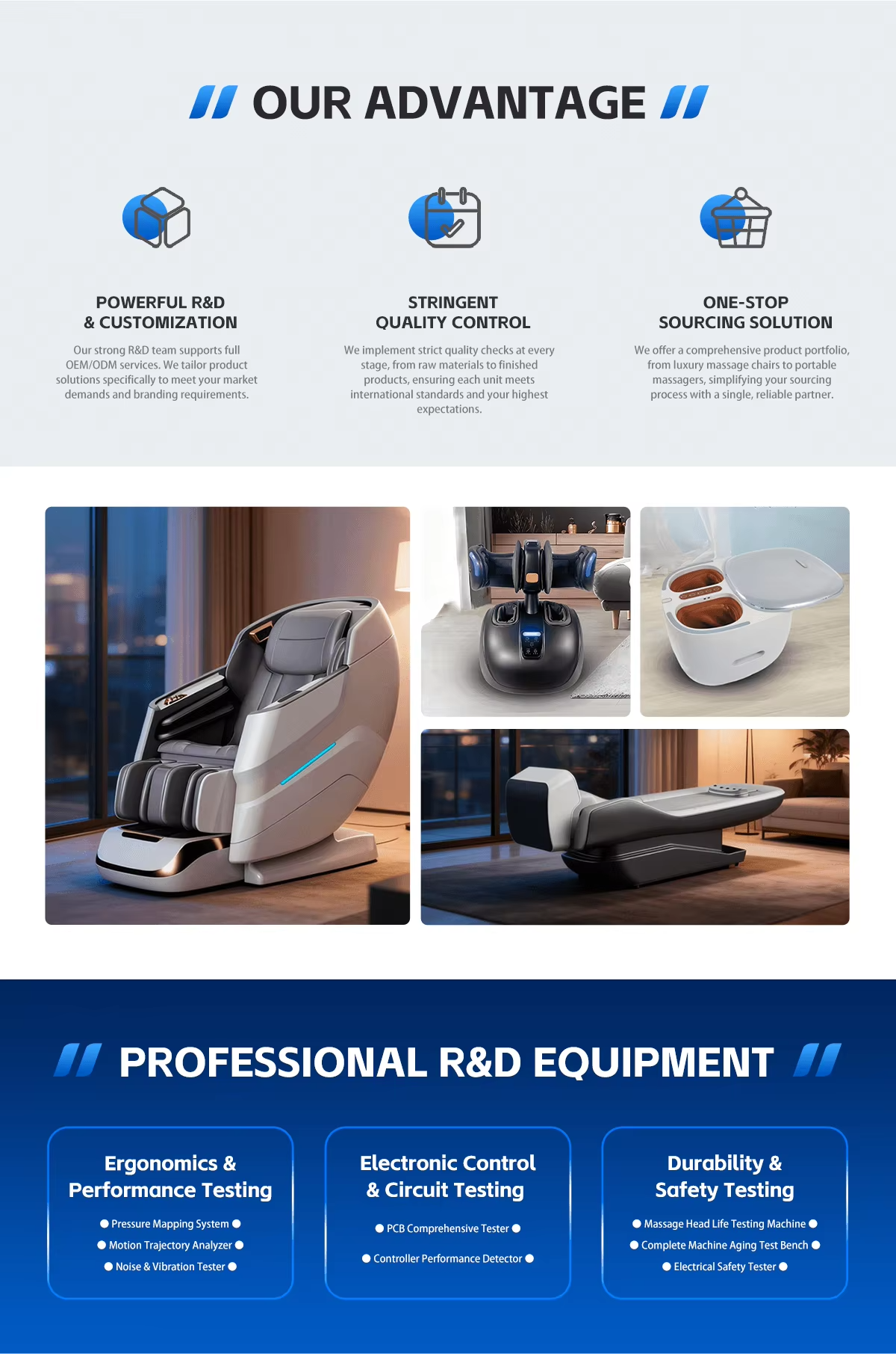 Custom Smart Electronic Full Body Zero Gravity Massage Chair with Multi-Massage Modes and Automatic Rest