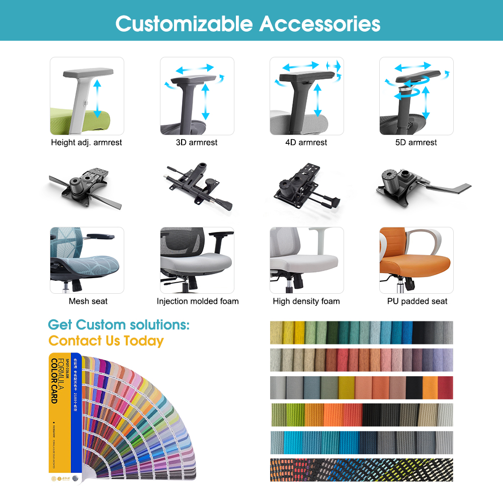 New Fashionable Swivel Adjustable Task Chair Home Office Furniture Mesh Ergonomic Chair Computer Office Chair Furniture