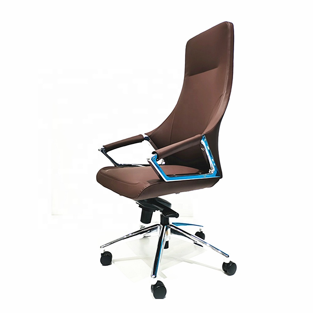 Office Project Luxury High Back Ergonomic Executive Office Chair Brown Leather Office Chair