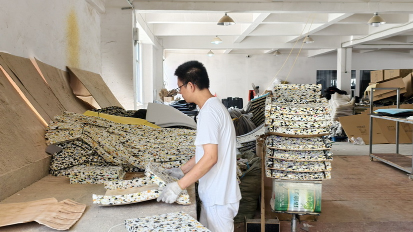 Office chair assembly line at Valet Chair production facility