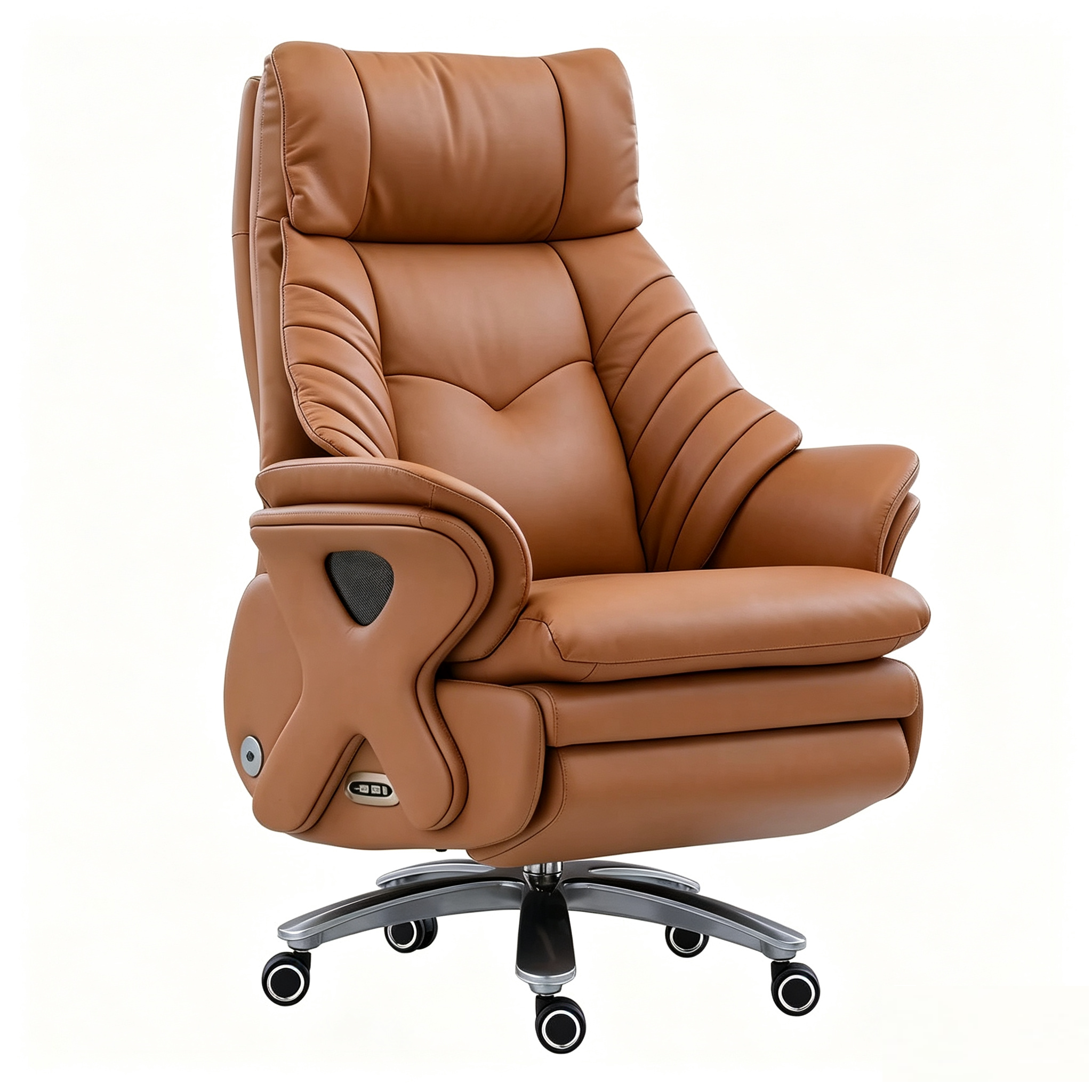 Luxury Executive Office Chair Modern Design Ergonomic Electric Massage Reclining Genuine Leather for Home Office Furniture