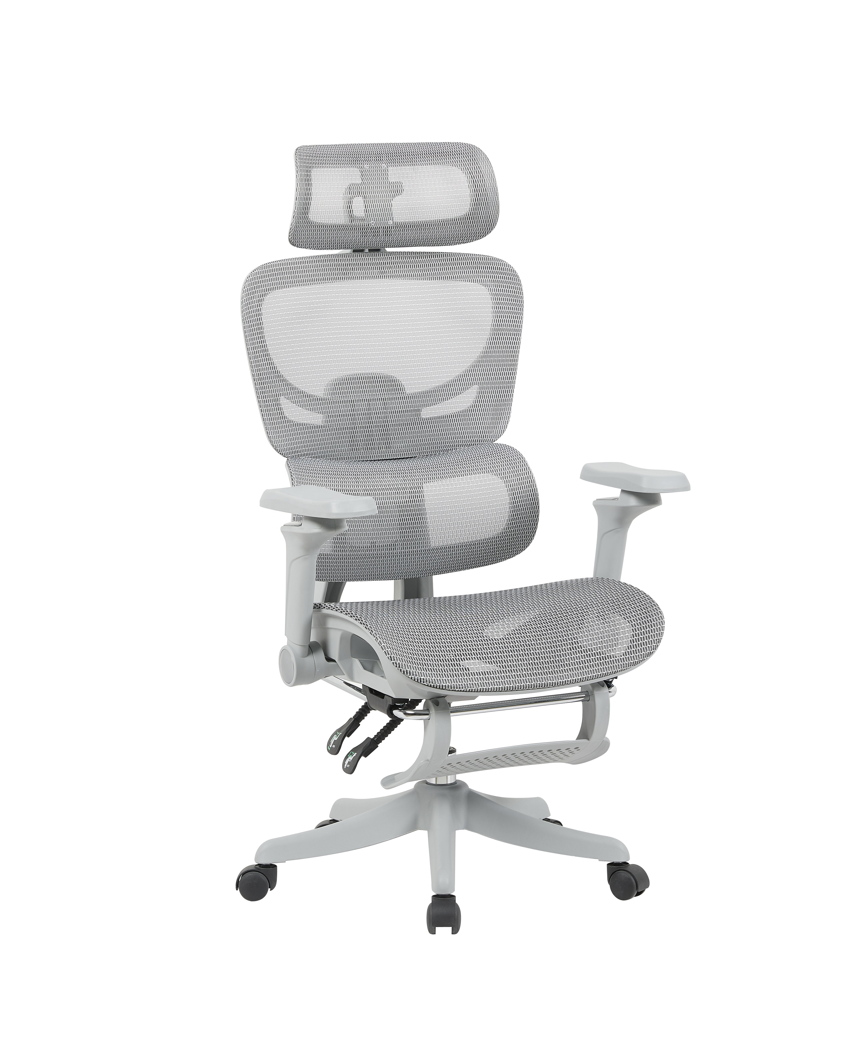Ergonomic Mesh Office Chair with Adjustable Headrest &amp; Lumbar Support, 3D Armrest Desk Chair with Adjust Footrest &amp; Casters