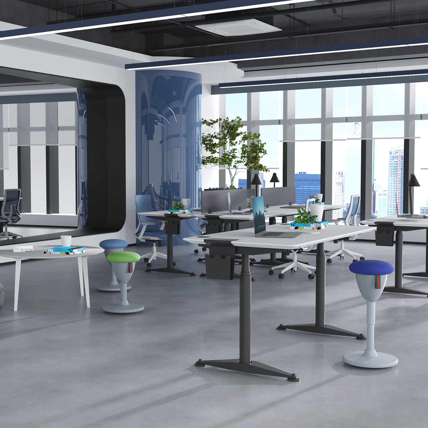 High Quality Fabric Heated Adjustable Swivel Ergonomic Custom Logo Office Sit Stand Stool Balance Wobble Chair