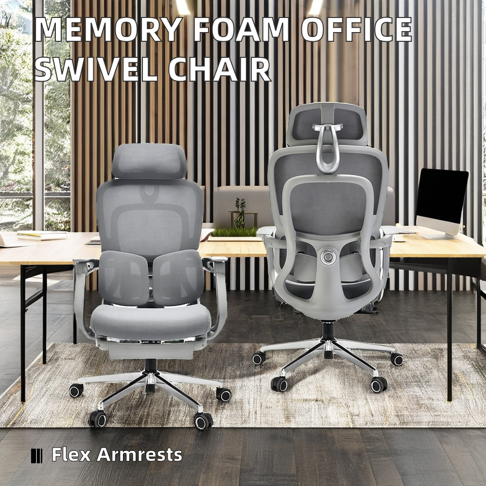 Hot Swivel Office Chair Adjustable Headrest Memory Foam Mesh Manager Fabric High Medium Executive Computer Design Modern Style