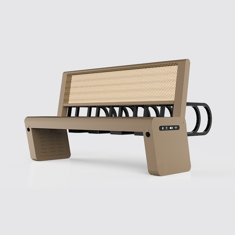 Solar Powered Charging Wireless Smart Bench, High-quality Garden Chair with Wi Fi Bluetooth Player.